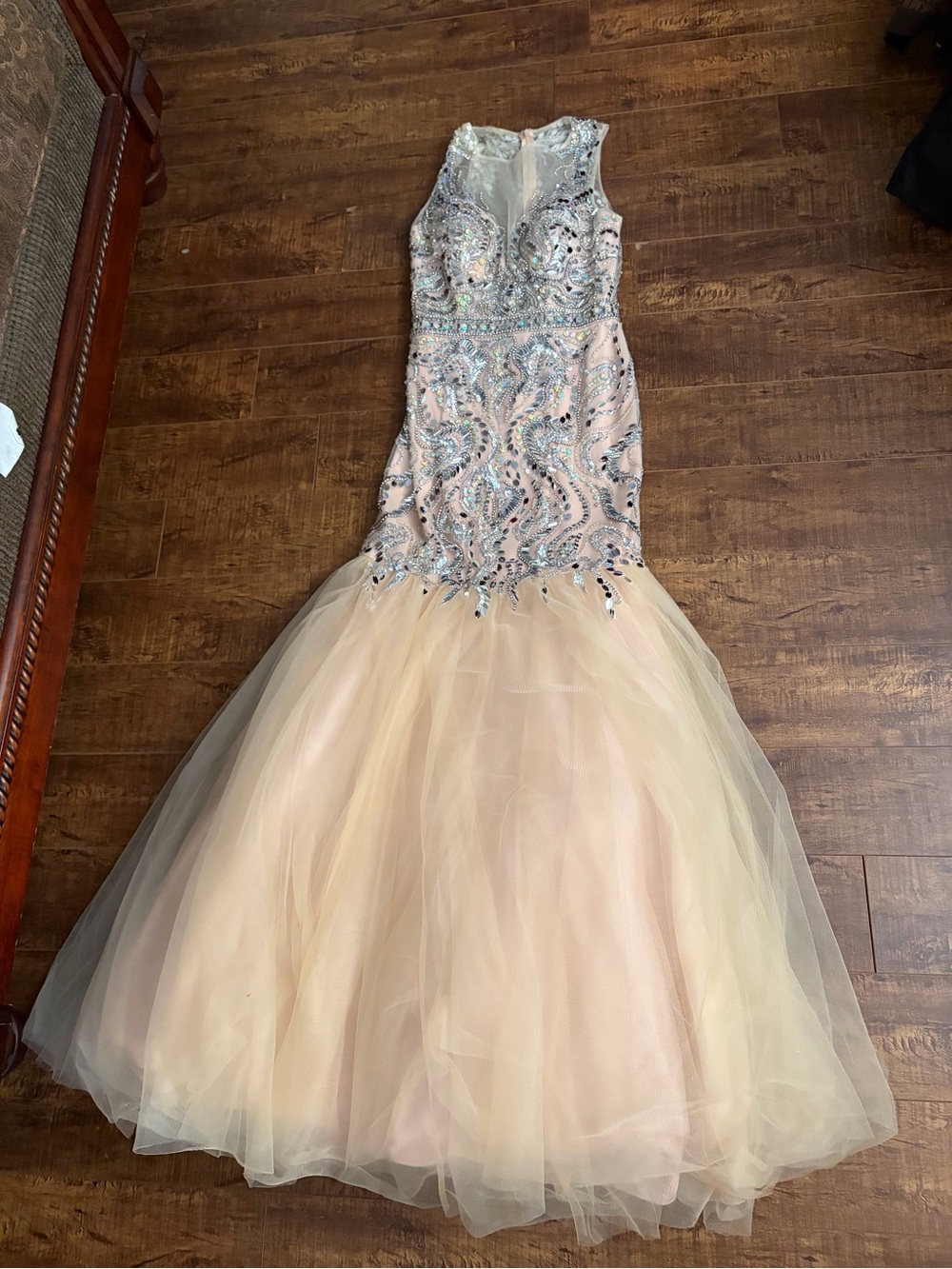 Sleeveless Beaded Mermaid Prom Dress